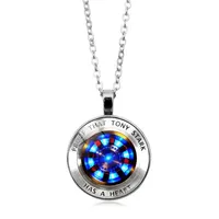Children Cool AccessoriesMarvel Disney Ironman ARC-REACTOR Tony Stark Necklace Avengers Figure Cosplay Props Pendant