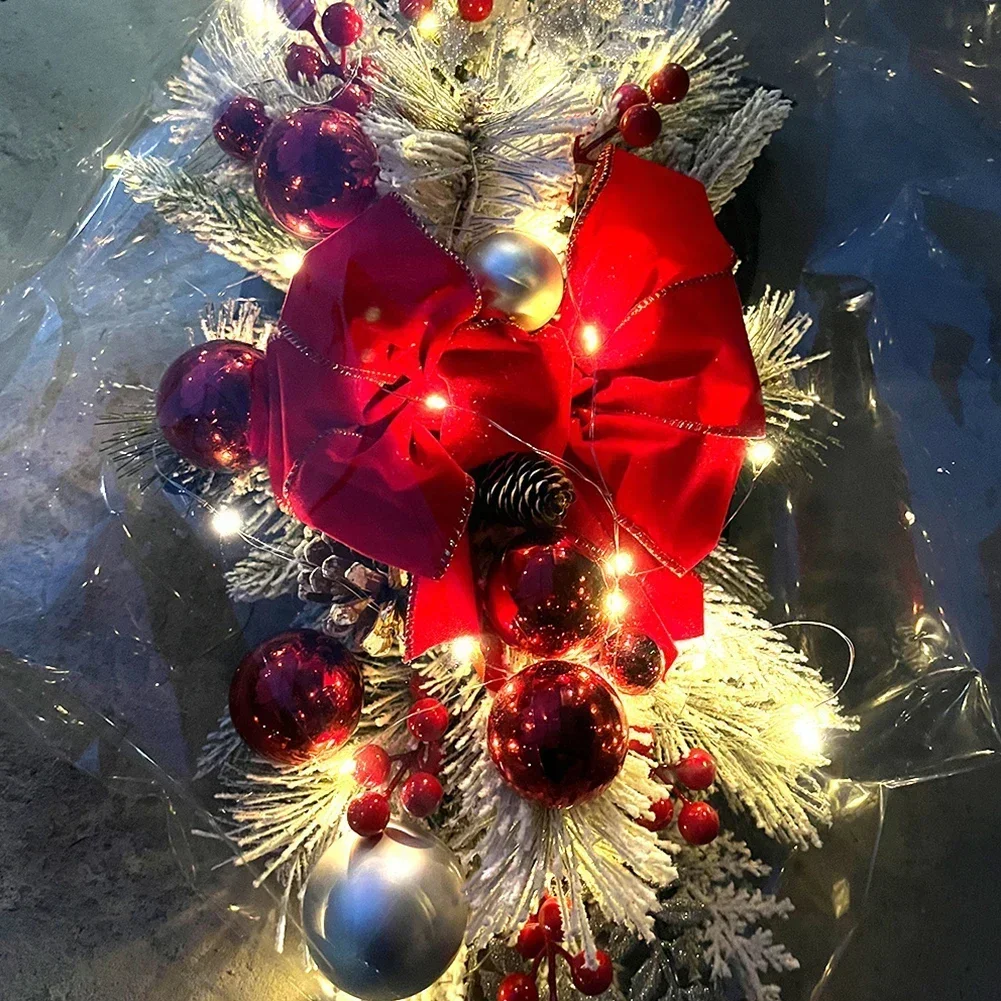 Cordless Prelit Stairs Decoration Lights Up Christmas Staircase Decorations Stairway Swag Trim Garland Xmas Navidad Natal