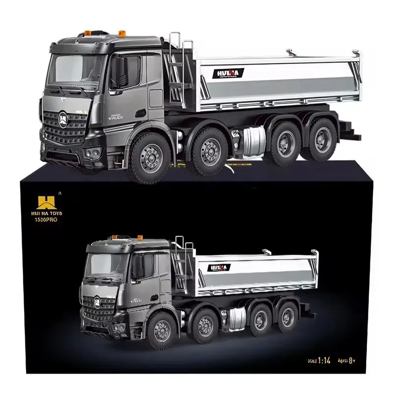 Huina Toys 1536pro Remote Control Dump Truck 1 14 Scale 12 Channel Alloy Full Proportional 8 Wheel Heavy Duty With Led Lights