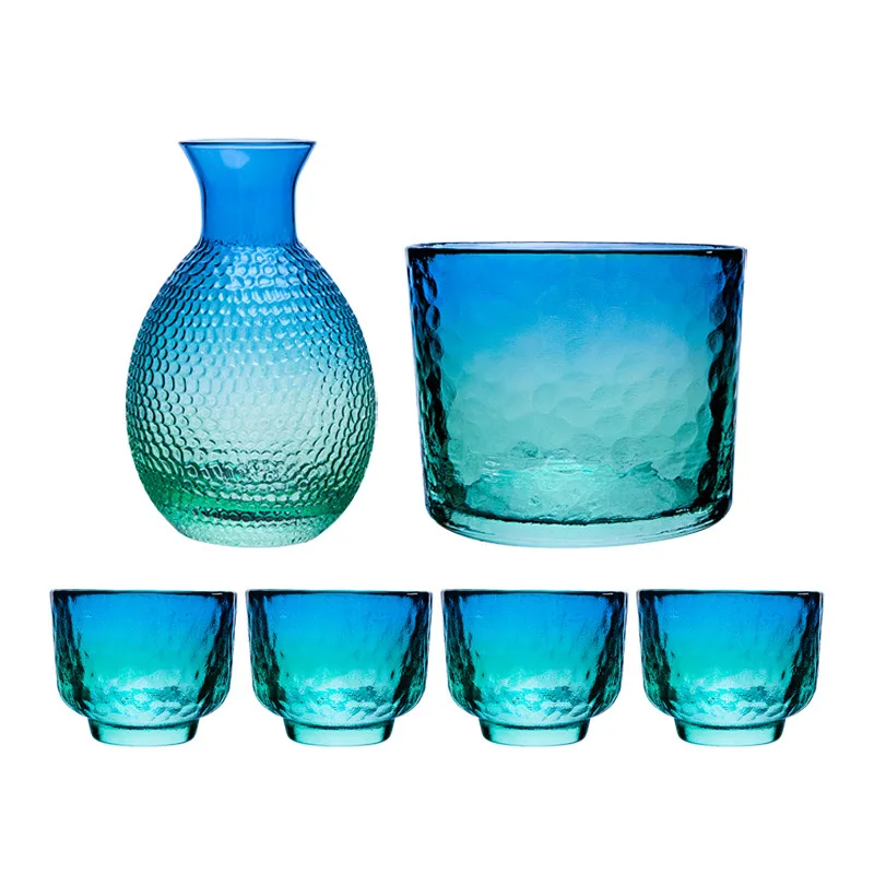 

Japanese little white wine glass, sake jug set, high-end household high-value retro wind fruit wine glass
