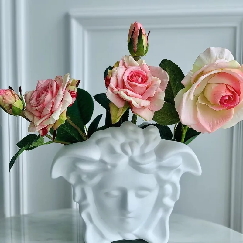 

Ваза в форме головы, Минималистичная ваза из смолы, бытовая искусственная Роскошная ваза для отеля в скандинавском стиле, роскошная ваза для сухих цветов, украшение для дома