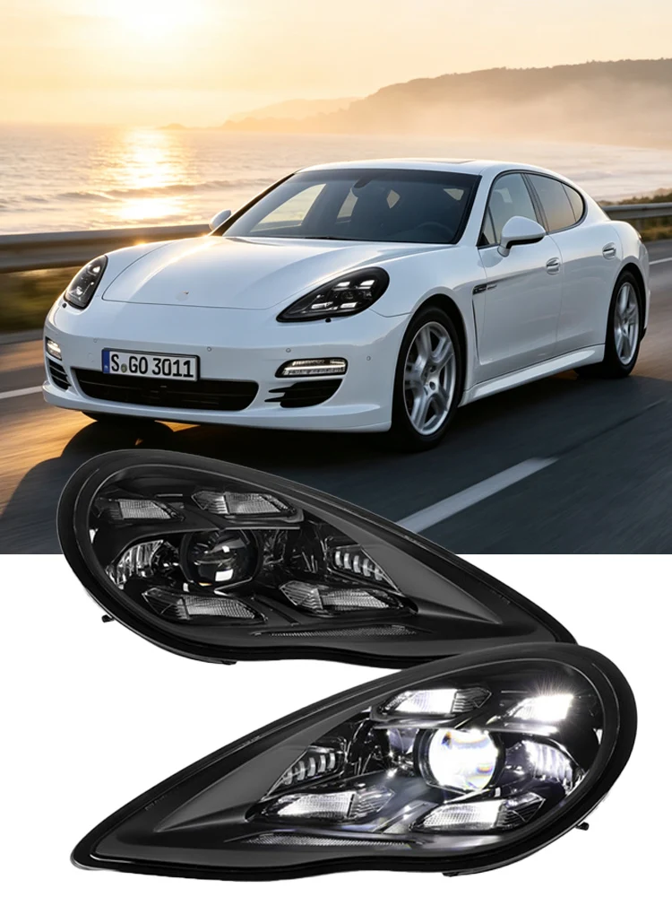 2 szt. Samochodowe reflektory LED do Porsche Panamera 970 970.1 2010-2013, białe światła LED DRL do jazdy dziennej, soczewka projektora, samochodowe, Plug and Play — 2