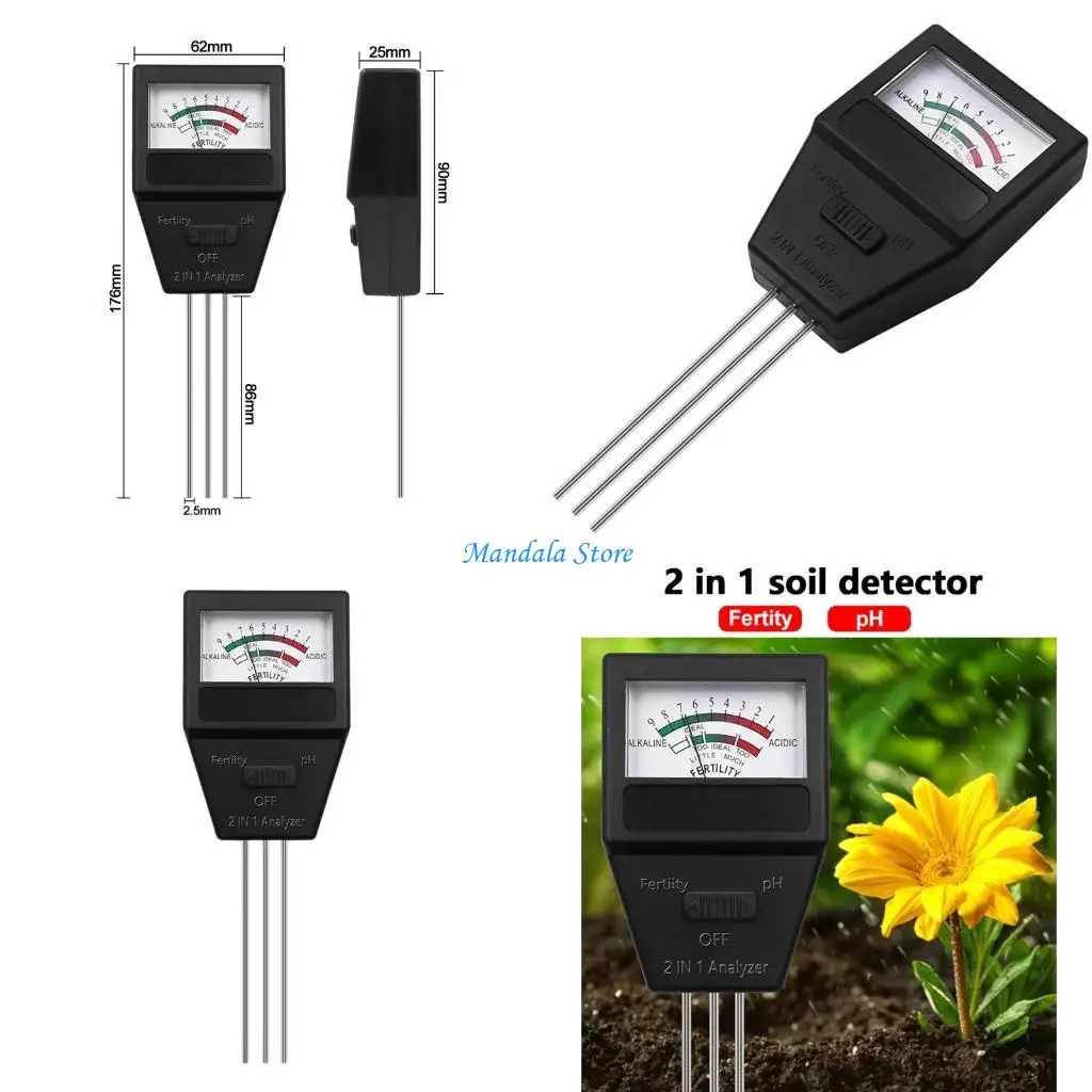 

U2JC 2 in 1 Soil Tester Soil Meter Fertility Meter for Potting Soil Garden Lawn