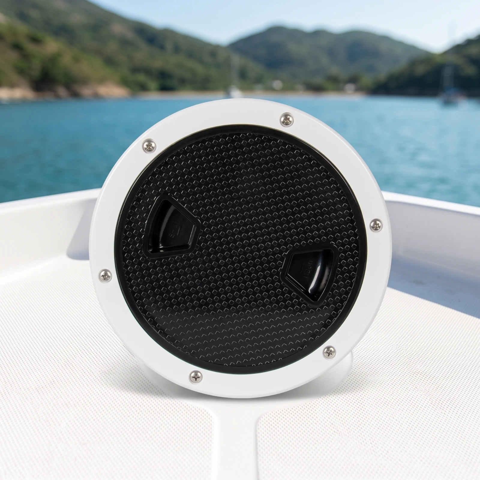 

Deck Plate Cover Textured Marine Deck Plate with Finger Grips Hatch Cover Two-Tone Inspection Hatch Corrosion Resistant