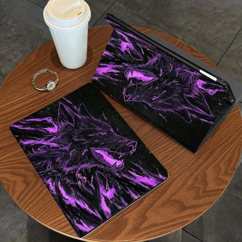 

Wolf Cool Dark Line Pattern Tablet Case For Apple iPad 11th 10th 10.9 10.2 Pro 12.9 2 Air 3 13 11 7th 9.7 mini 7th 6 8.3