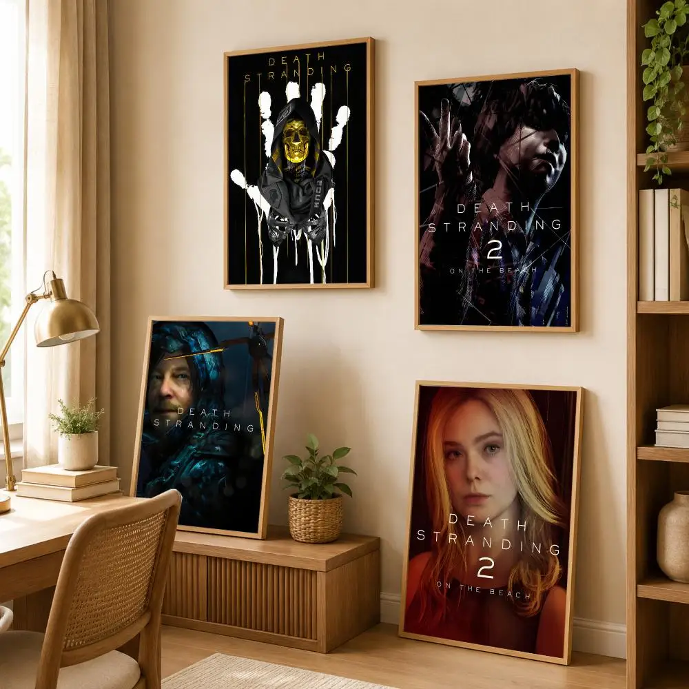 D-Death Stranding Game Poster Stickers HD Painting Self-Adhesive Art for Bedroom Living Room Home Decor Wall Decals Gift