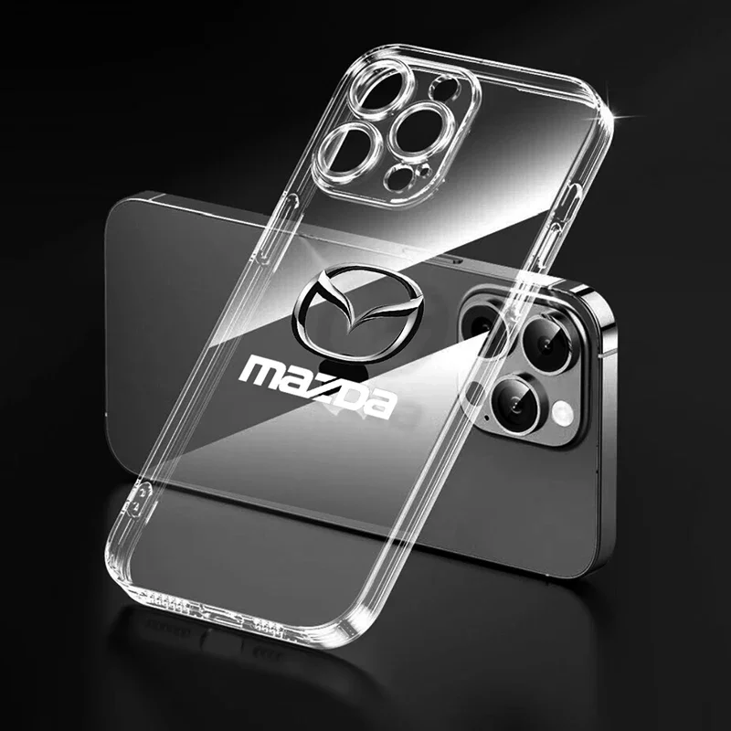 Luxury Clear Phone Case for IPhone 11 12 13 14 Pro Max XR X XS SE 7 8 Plus For Mazda 3 6 CX5 2 CX3 CX9 MX5 Axela Demio Atenza MS