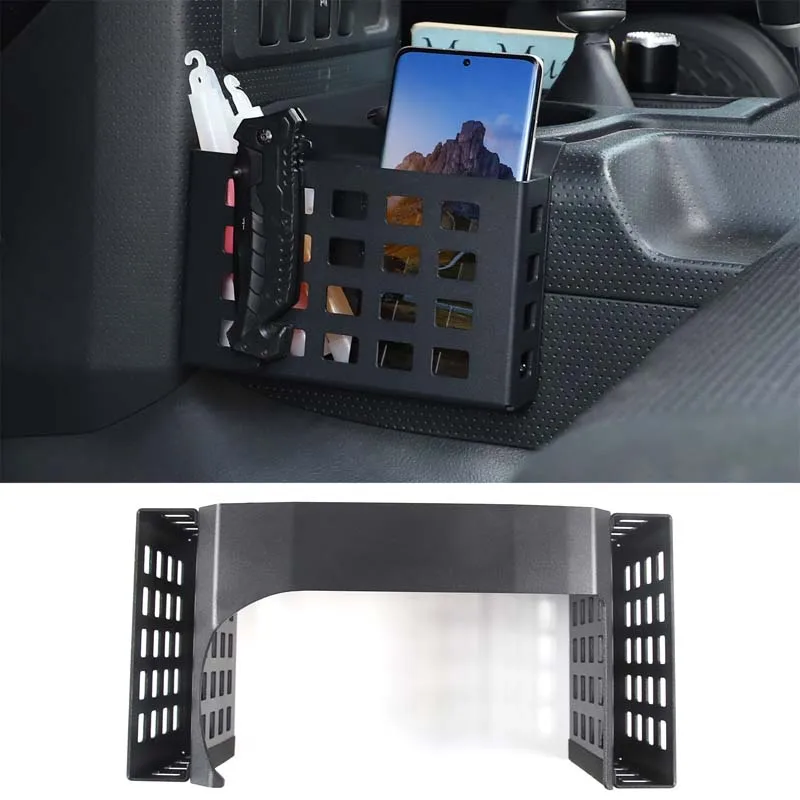 

Car Central Storage Box For Toyota FJ Cruiser 2007-2021 Gear Storage Basket Black Aluminum Alloy Stowing Tidying LHD Accessories