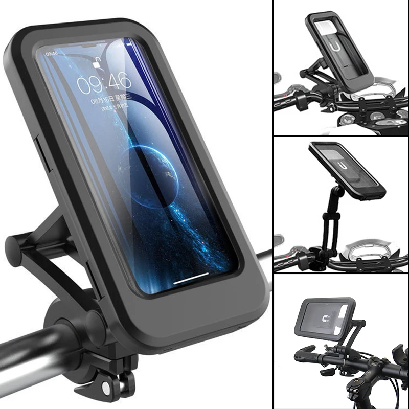 Universal Motorcycle Phone Holder Stand Motorcross Bike 360° Swivel Adjustable Waterproof GPS Cellphone Bracket Moto Accessories