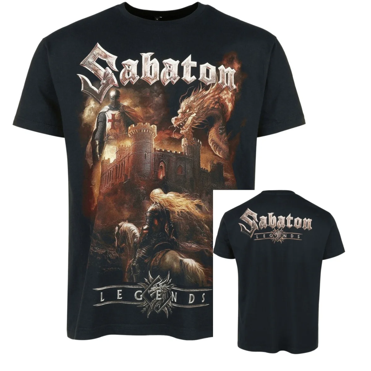 Logo Sabaton T-Shirt Men Women Vintage Metal Rock Band Graphic Tee Cotton Summer Streetwear Top