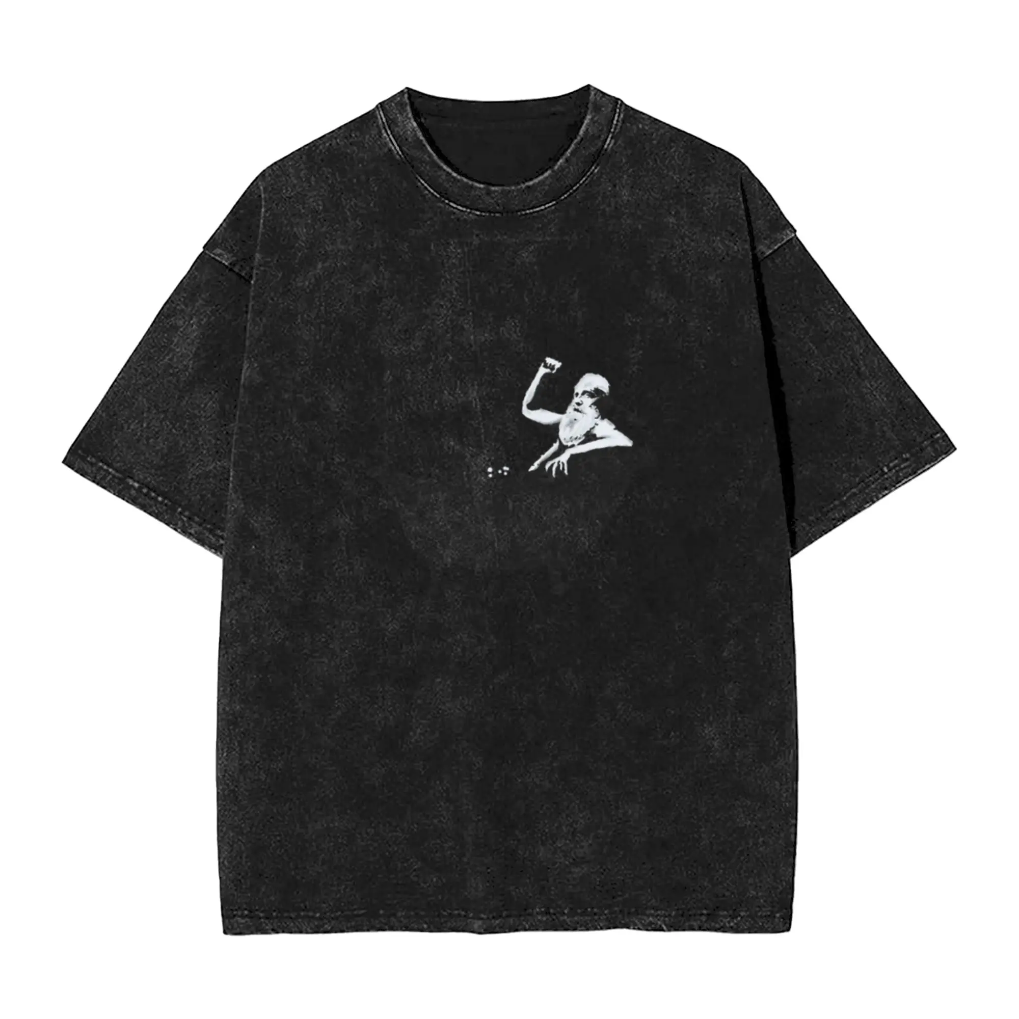 Banksy graffiti - Grandpa in the bathtub Unique Cool A Washed T Shirt Men's Women's Oversized Cotton Tees Tops