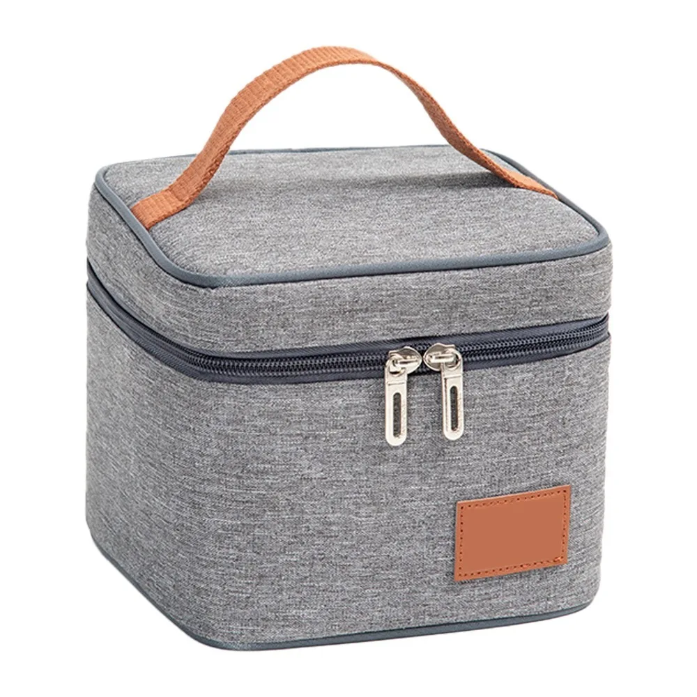 Oxford Cloth, Insulated Lunch Bag Aluminum Film Square/Cylinder Shape Thermal Food Tote EPE Pearl Cotton Cooler Lunch Bag