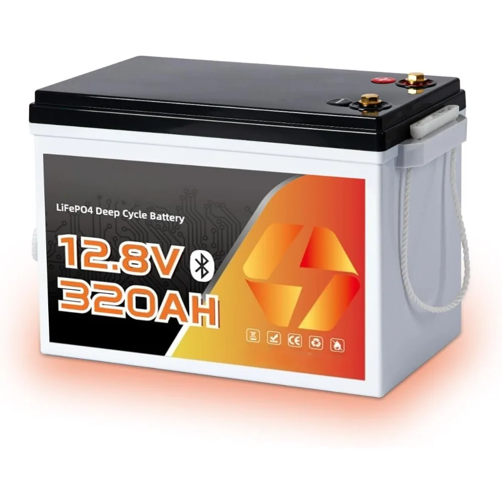 

Аккумулятор LiFePO4 12 В, 320 Ач, BMS 200 А с Bluetooth, глубокий цикл 6000+, низкотемпературное отключение, мини-литиевая батарея 12 В, макс. 2,56 кВт