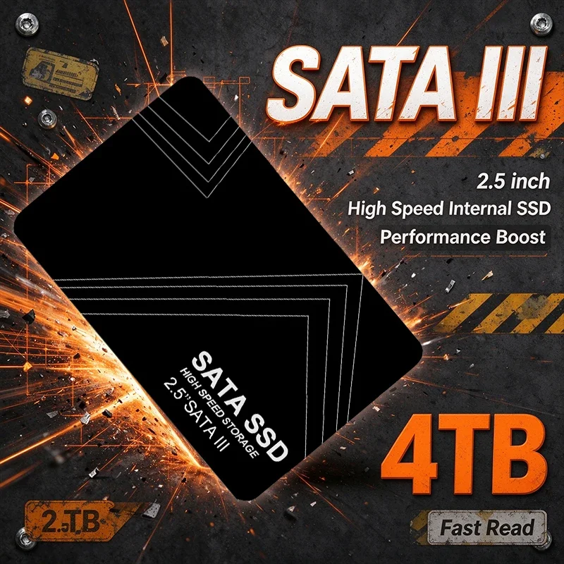 500GB 4TB 2.5 Inch SATAIII SSD Internal Solid State Drive High Speed SATA3 Hard Disk for Laptop Desktop Micro PC Storage Upgrade