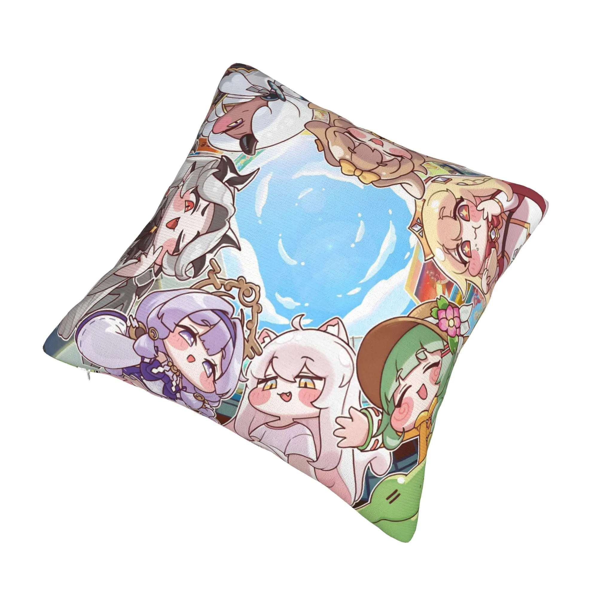 Trickcal C-Chibi Go Games Pillow Cover Accessories Printing Cushion Cover Decorative Throw Pillow Case Cover Home Multiple Sizes