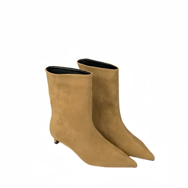 أزياء قطيع السيدات الجوارب القصيرة الحديثة مع كعب منخفض أشار تو الأحذية مصمم الانزلاق على أحذية النساء حذاء من الجلد الأحذية #6