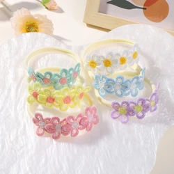 6PCS Cute Lace and Flower Colorful Decorated Headbands for Baby Girls for Party Elastic Headbands Daily Accessories for Kids