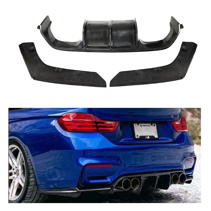 

OEM Dry Carbon Fiber 3D Style Car Accessories New 2014-2020 V Style Rear Diffuser with Tow Hook Cut-Out for F80 M3 F82 F83 M4