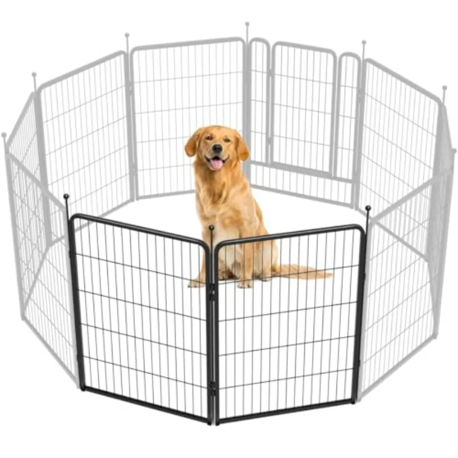

Rollick Unleashed Dog Playpen for Indoor Yard RV Camping 40 inch 2 Panels for Medium and Large Dogs Black│Patented