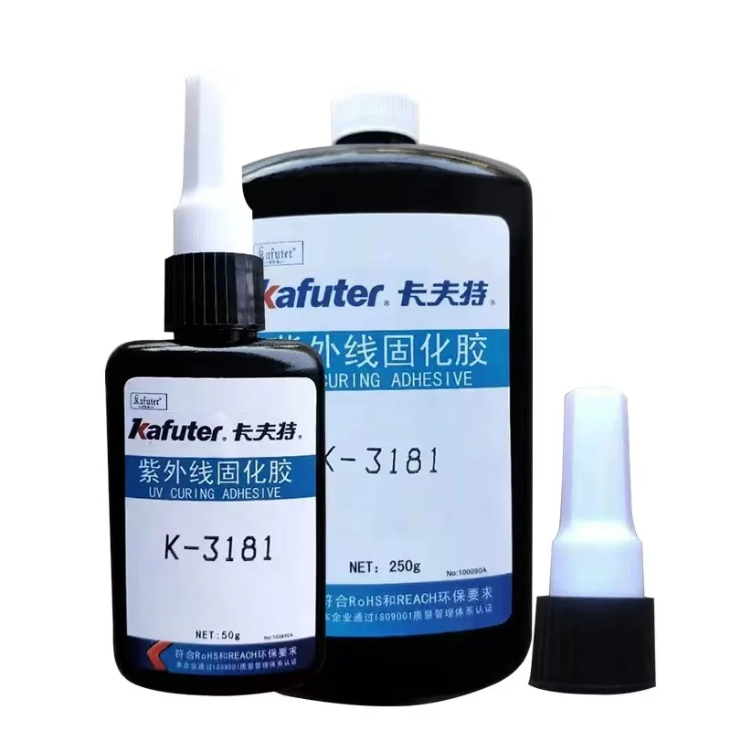 Kafuter 50g/250g K-3181 All-around UV glue acrylic adhesive transparent plastic metal glass uv glue with uv cutting light