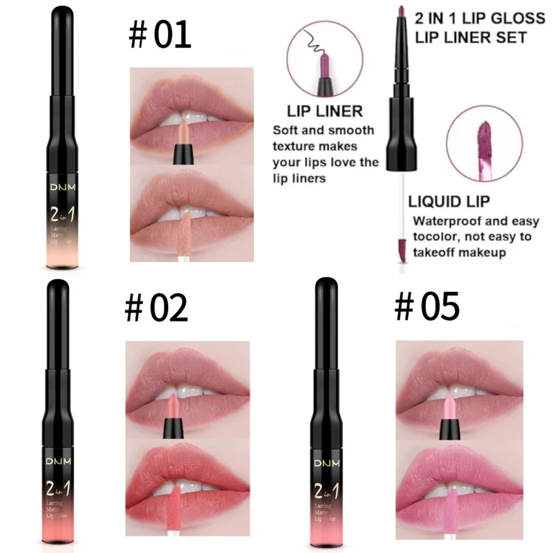3-delige Zwarte En Rode Matte Lipliner En Vloeibare Lippenstift Set Voor Dames Langdurige Lippenstift 24 Uur Per Dag Waterdicht