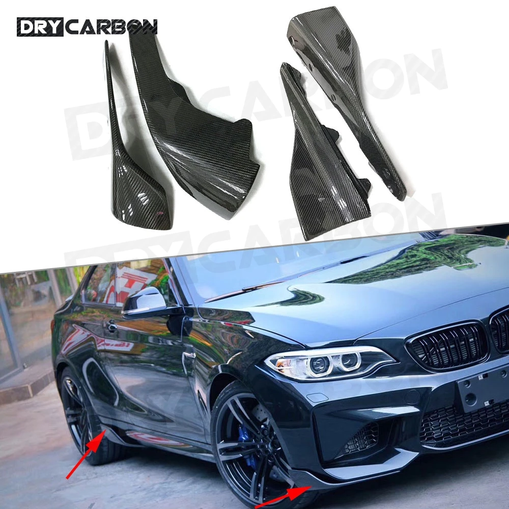

Carbon Fiber Front Bumper Splitters Side Cupwings Flaps Aprons Winglets for BMW 2 Series F87 M2 Base Coupe 2016-2021 Car Styling