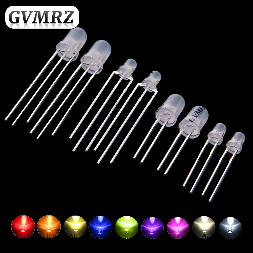 Frosted LED Diode Indicator 3mm 5mm Single & Red-Green Bi-Color Common Anode / Cathode