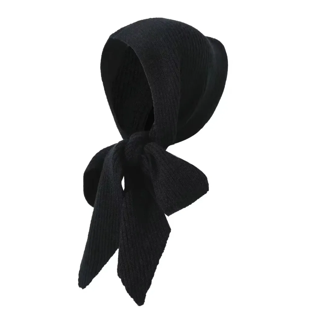 

Thickened Warm Integrated Hat Scarf Soft Knitted 2-in-1 Knitted Bonnet Hat Neck Ear Protection Balaclava Winter Accessories