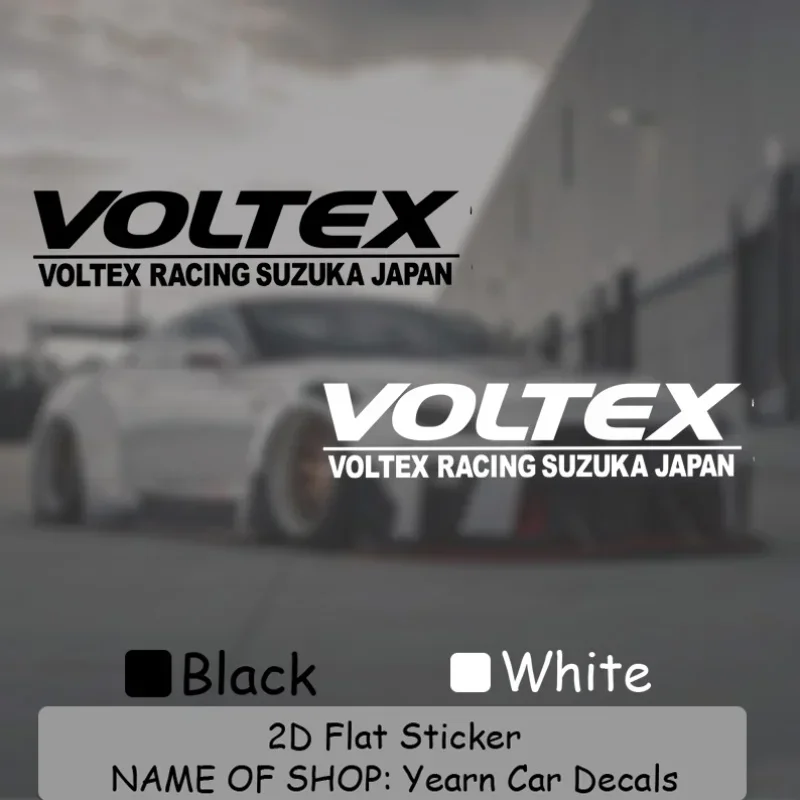 Autocollant de course Voltex noir et blanc, autocollant en vinyle transparent, style JDM pour la décoration extérieure des vitres de voiture, 1 pièce