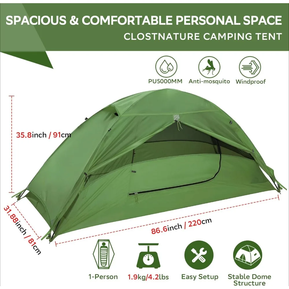 Lightweight Backpack Tent, Ultra Light Backpack, Waterproof and Easy Camping, Outdoor Hiking and Mountaineering Tent