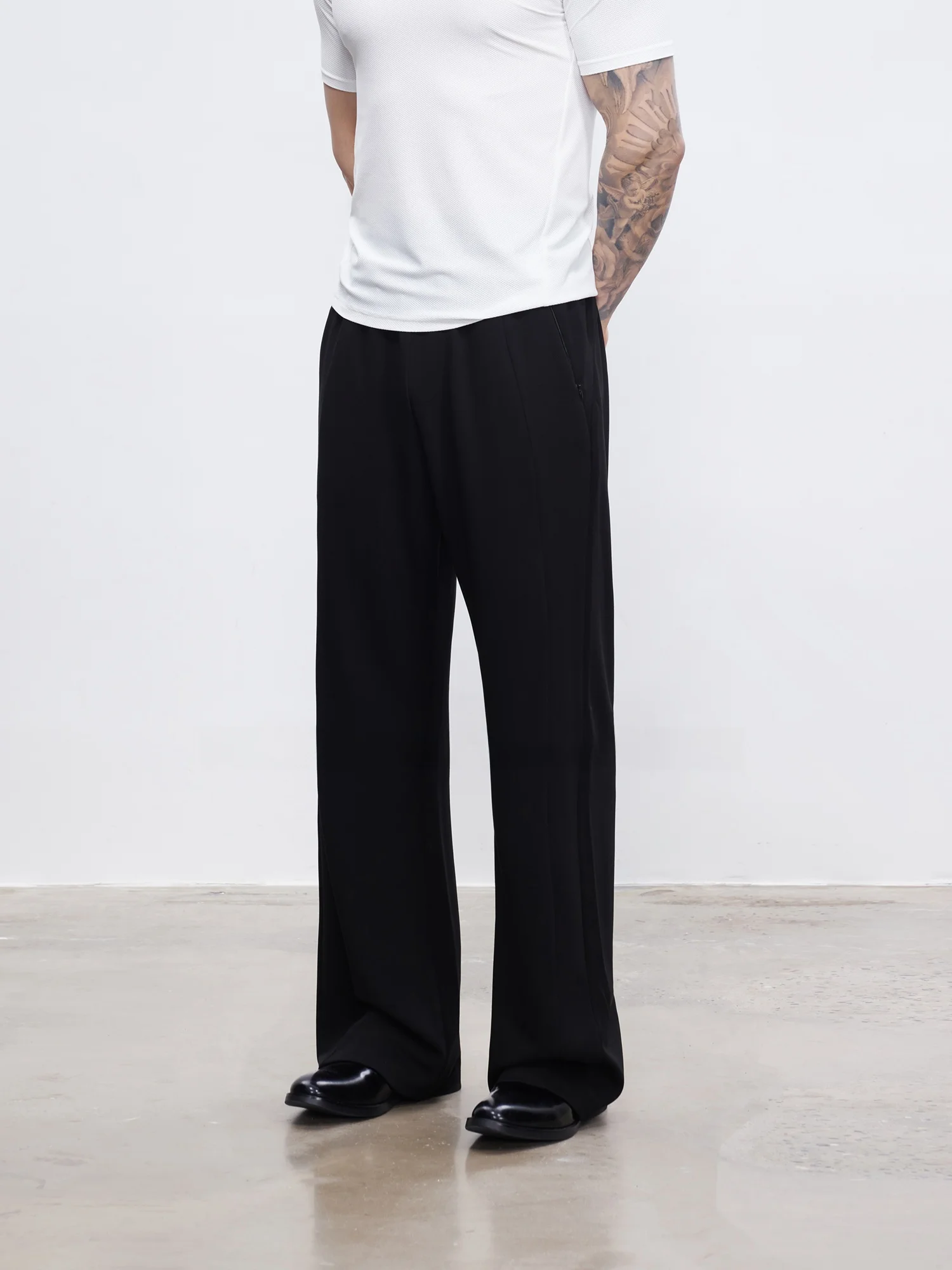 

Spring Casual Straight Leg Sweatpants Loose Drape Breathable ket Zipper Fitn Long Trousers Men's Comfortable Cotton Pol...