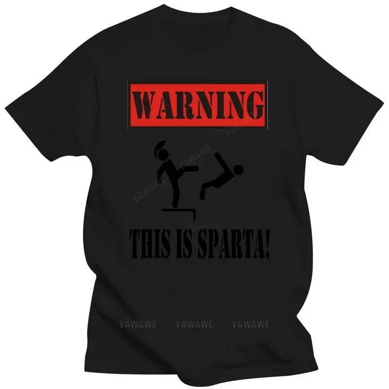 Maglia Warning This Is Sparta E27 300 Film Leonida SinCity Ironic T-shirt Cotone Summer Short Sleeves New Fashion T Shirt