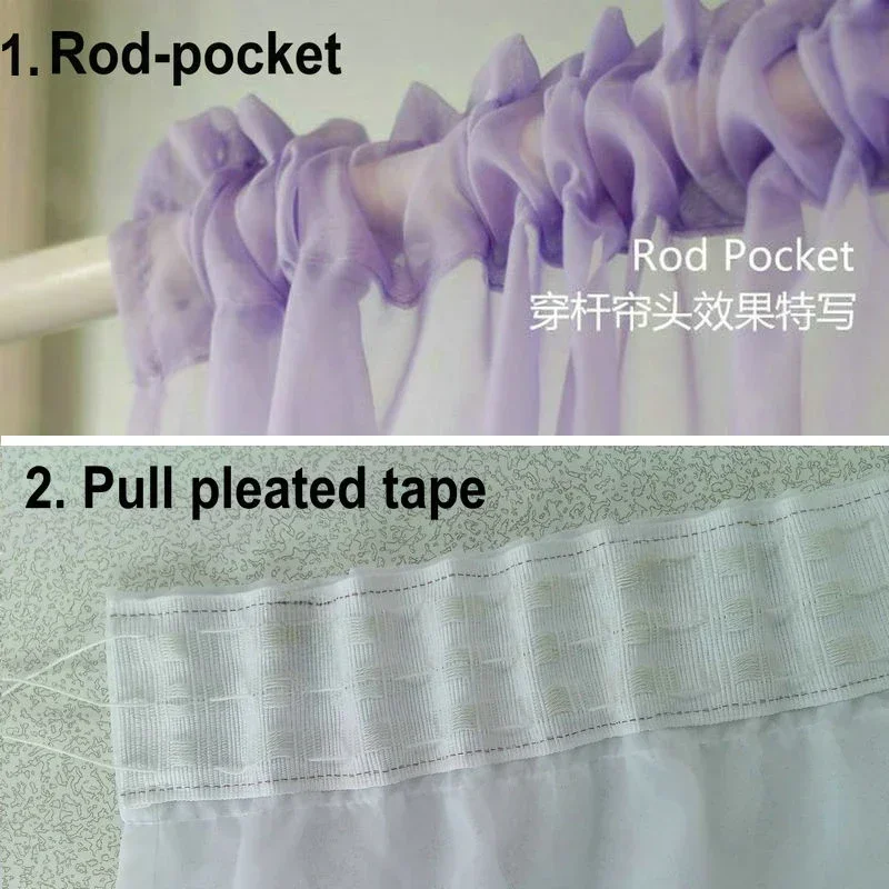 New Hot Ruffle Rod Pocket Organza Window Curtain For Living Room  (One Panel)