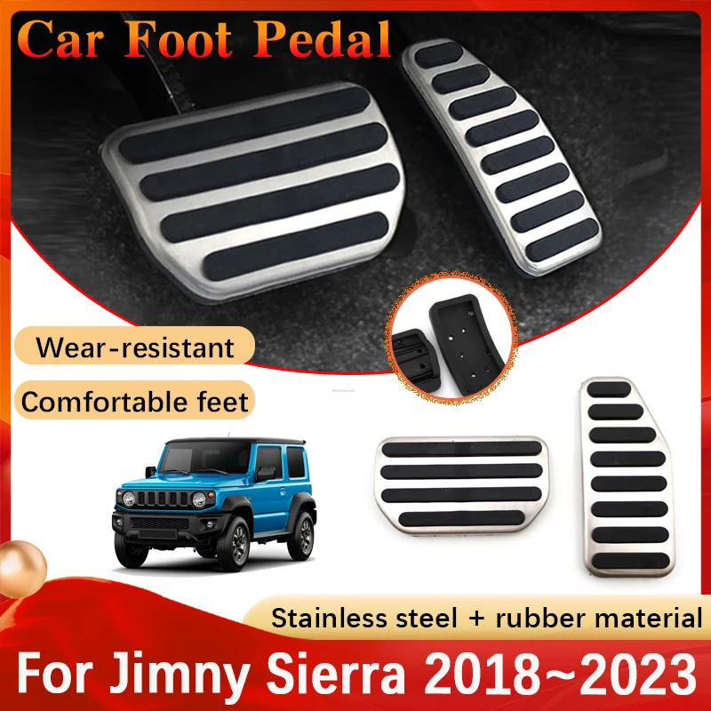 Car Foot Pedals For Suzuki Jimny Sierra JB74W JB64W 2018 2019 2020 2021 2022 2023 Stainless Steel Gas Brake Pedal Pad Accessorie