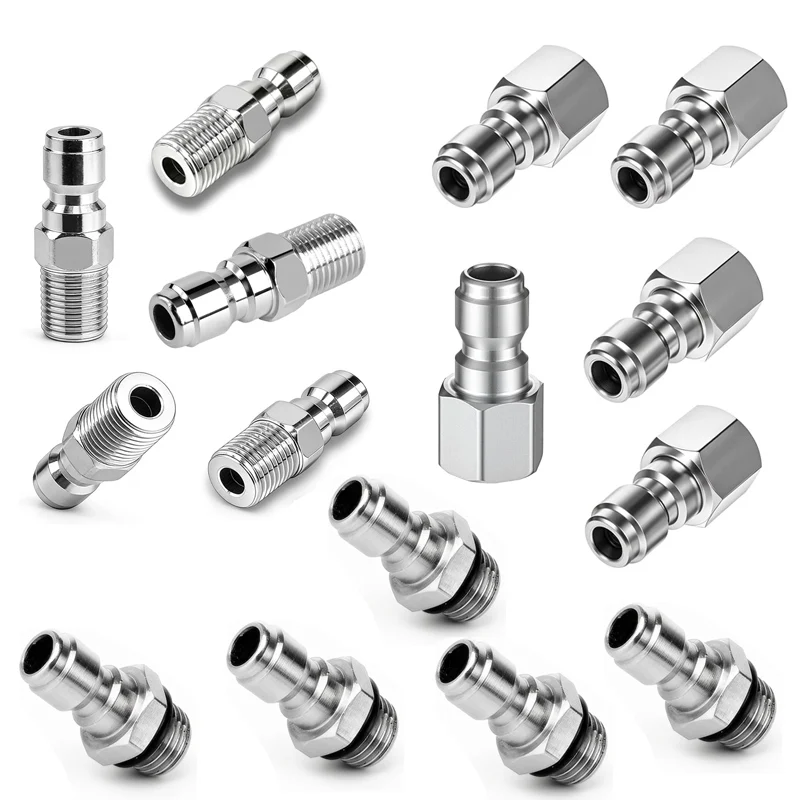 1/4 Inch Pressure Washer Adapter Quick Plug External Thread Fitting Sprayer Snow Foam Lance Bottle Connecting Parts
