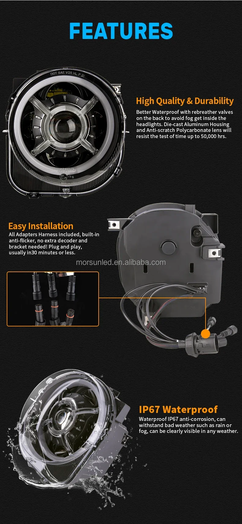 High qualityCar RGB Led Lights for Jeep Renegade Accessories 2015 2016 2017 2018 2019 2020 2021 Led Headlight for Renegade
