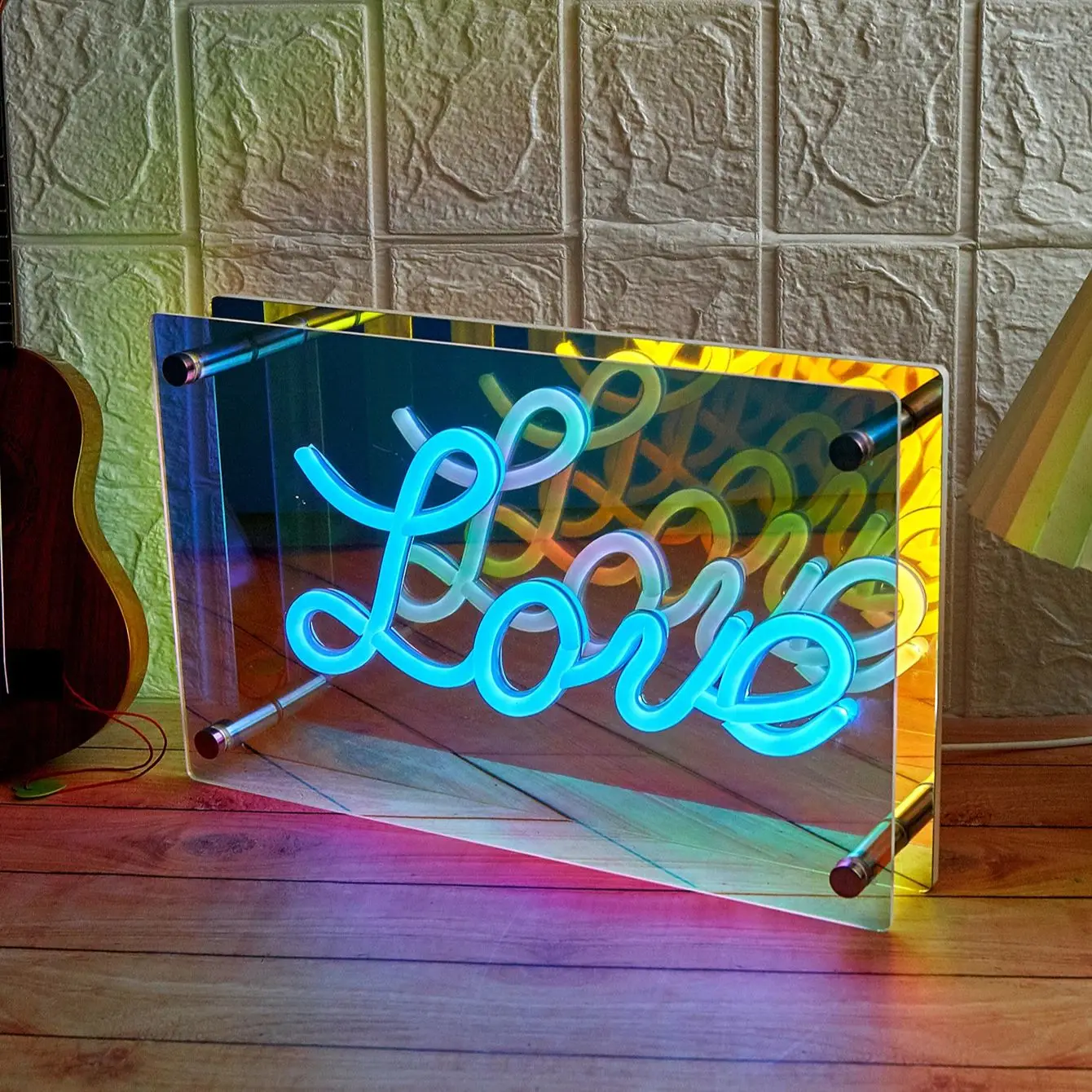 

1 шт. Новый тренд Love LED Infinity Зеркальный светильник Настенный и настольный светильник с питанием от USB Подарок на день рождения Декор для вечеринки Декор комнаты Свет