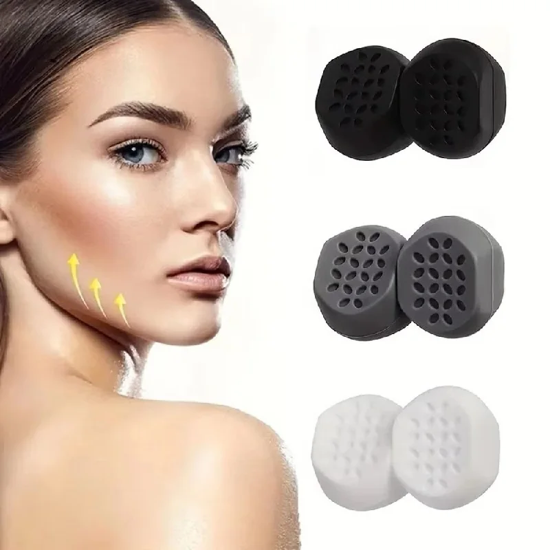 2pcs Exerciser Ball Facial Jaw Muscle Toner Trainin Fitness Anti-aging Food-grade Silica Face Chin Cheek Lifting Slimmin