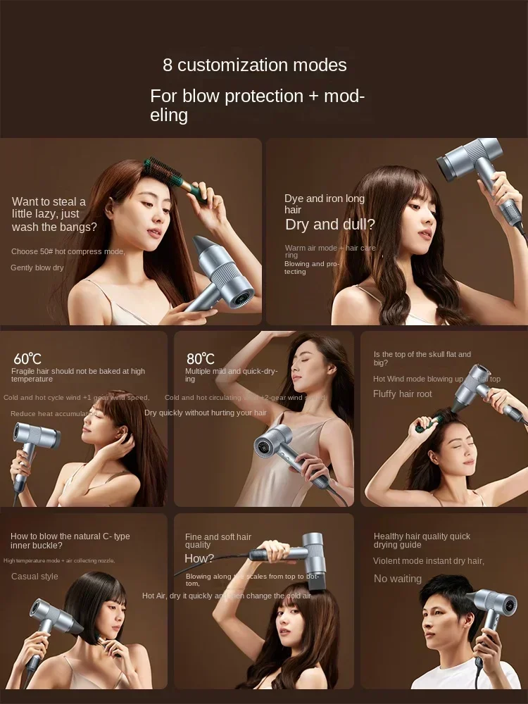 High-speed hair dryer household low-noise fast-drying negative ion hair care constant temperature hair dryer 220v