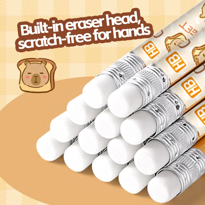 أقلام رصاص خشبية من Jiamei Kapibara أقلام رصاص مثلثة Hb أقلام تصحيح الوضعية 12-حزمة 30-حزمة أقلام رصاص كرتونية هدايا قرطاسية إبداعية للطلاب #5