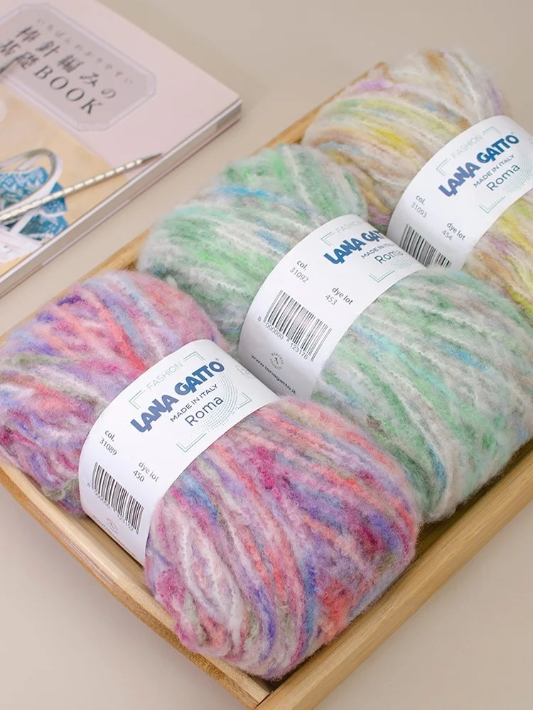 

Lana Gatto Alpaca Wool ROMA Multi-Color adient Yarn New 2025 Hand Knitting Fabric for Clothing Accories Belts Hats Scarves