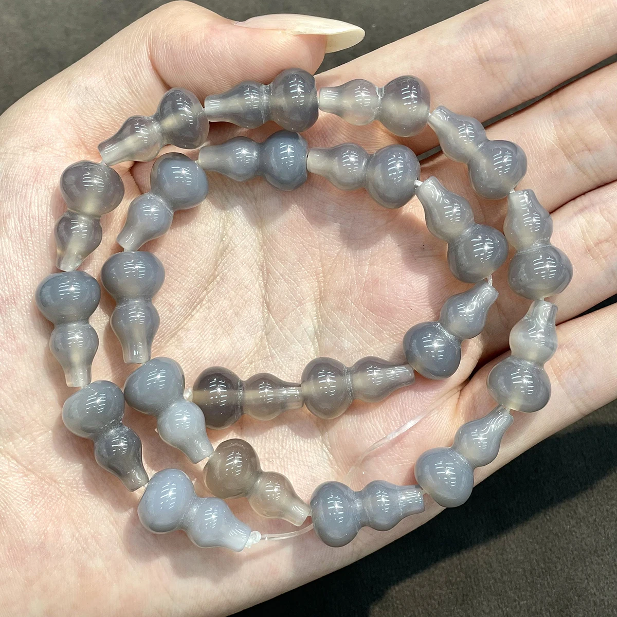 22pcs 10x18mm Gourd-shaped Through-hole Beads Natural Stone Crystal Beads for Jewelry Making DIY Necklaces Bracelets Accessories