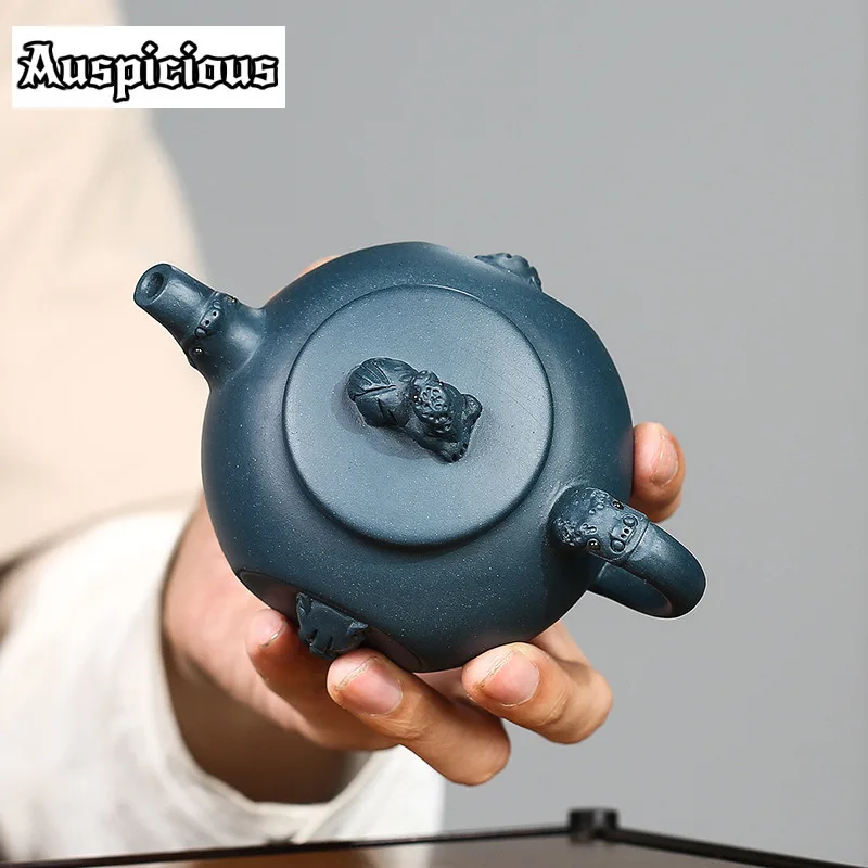 290ml Creativity Yixing Purple Clay Teapot Raw Ore Azure Mud Home Tea Pot Zisha Filter Beauty Kettle Chinese Tea Set Accessories image 4