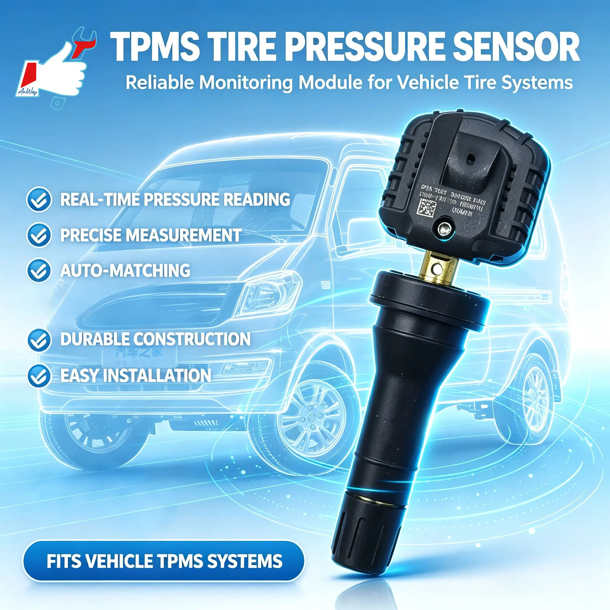 Custom Fit Car Tire Pressure Monitoring Sensor For DFSK K07S 2015-2026 High Accuracy TPMS Sensor Internal Tire Monitoring System