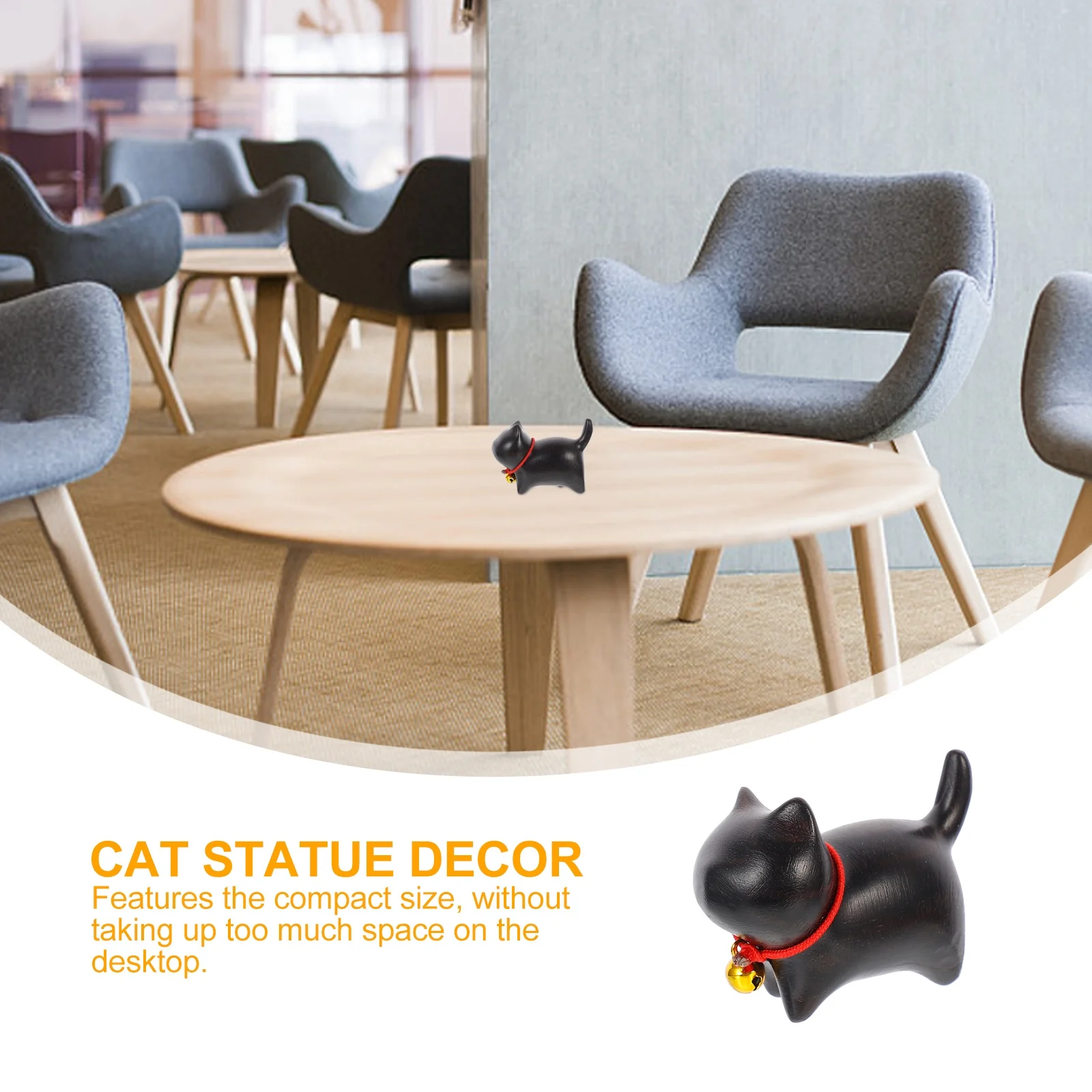 

Faceless Cat Ornaments Figurine Indoor Decor Car Sculptures Home Black Purple Sandalwood Statues Miniature