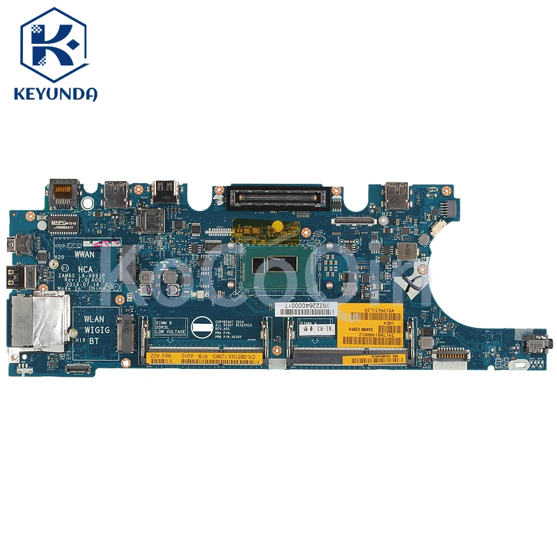 For Dell Latitude E5250 5250 Notebook Mainboard LA-A891P 3755U I3 I5 6/7th Gen 08FKX9 0R07VC 0G2YCV Laptop Motherboard Full Test