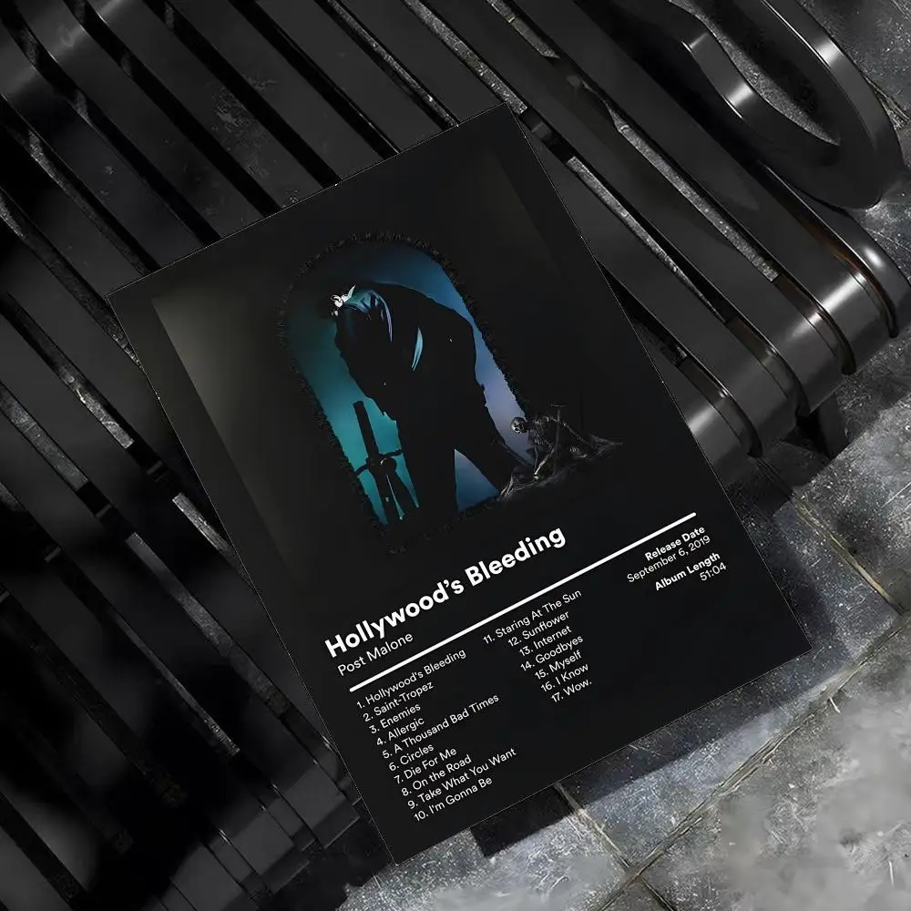 Post M-Malone Rapper Sänger Poster für Zuhause, Wohnzimmer, Schlafzimmer, Bar, Flur, klebrige Wandkunst, Druck, wasserfest, ästhetische Dekoration – Detail 9