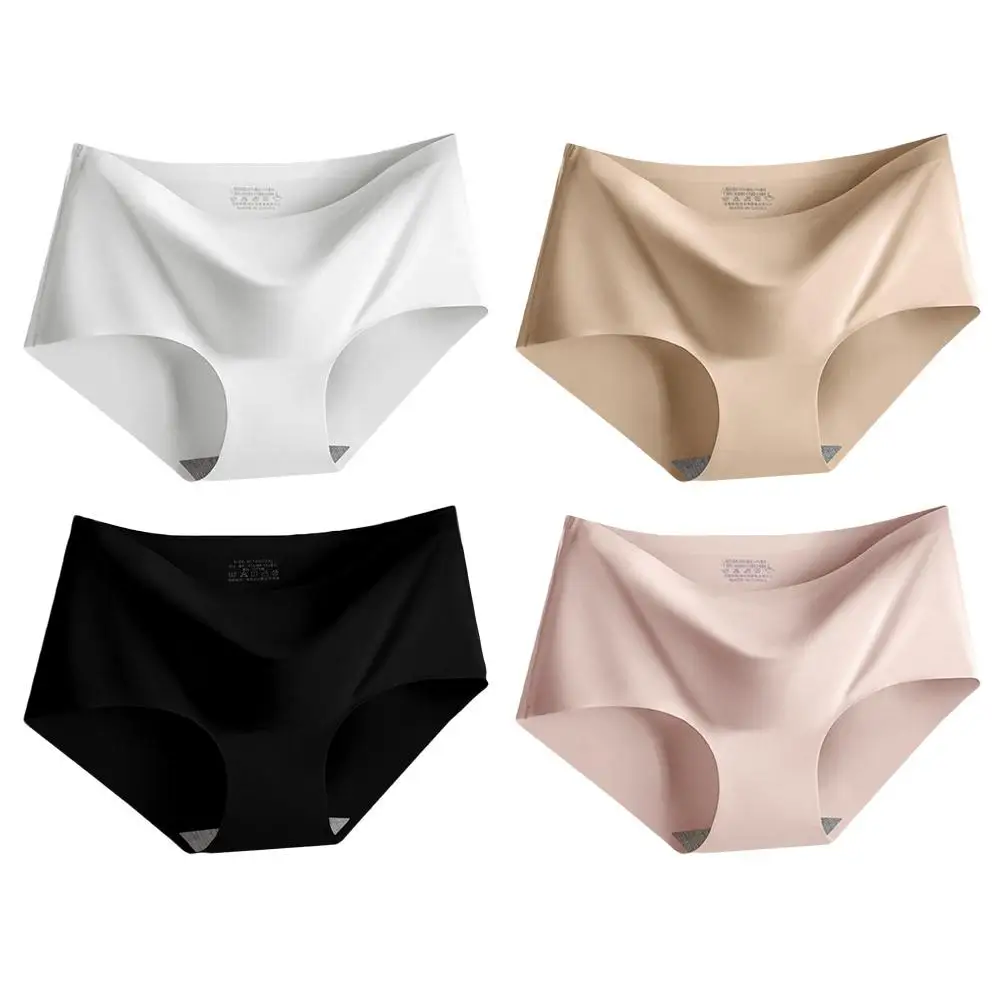 Sexy Women\'s Panties Ice Silk Seamless Underwear Girls Lingerie Comfortable Seamless Briefs Mid Waist Panties Women Underpants