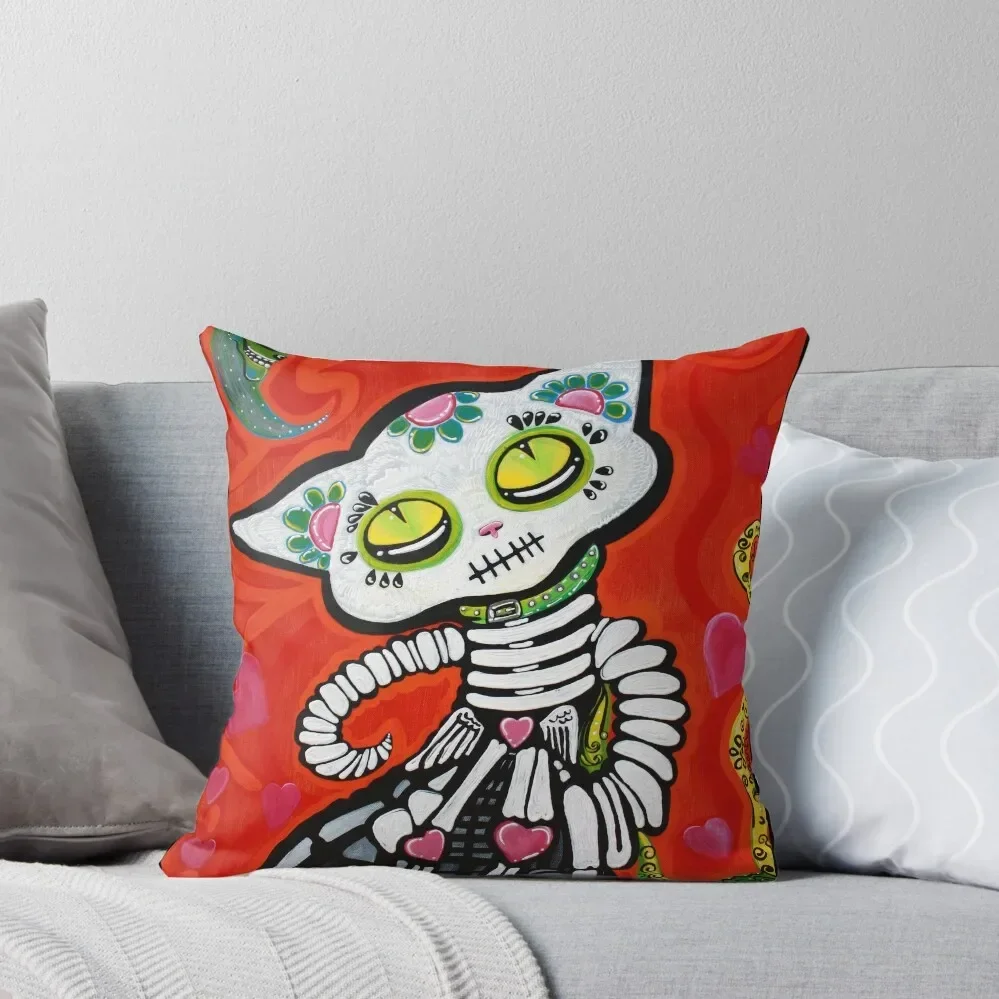 Gato De Los Muertos Throw Pillow Sofa Decorative Covers Christmas Pillowcase christmas supplies pillow