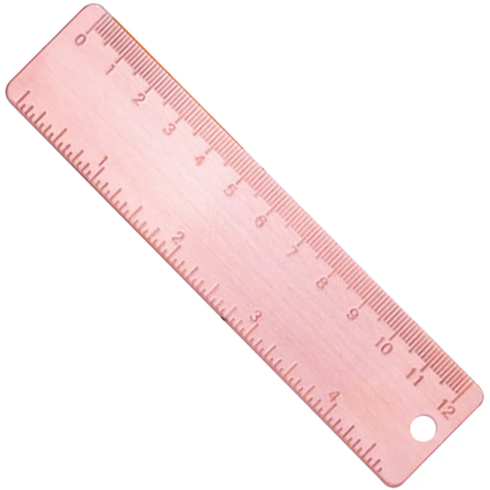 Copper Ruler 12cm Copper Measuring Tool for Drawing Teaching Engineering Compact Portable School Supplies